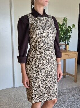 J. Crew Leopard Print Sheath Dress in Tan and Black